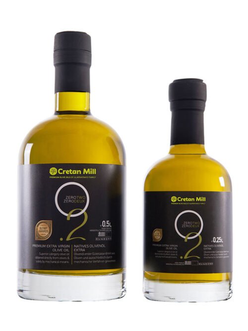 Cretan Mill Zero Two (0.2) Extra Virgin Olive Oil Glass 250ml