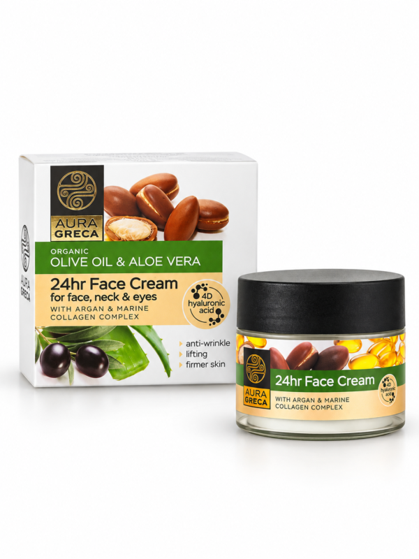 24hr Face Cream with Argan & Marine Collagen | Aura Greca