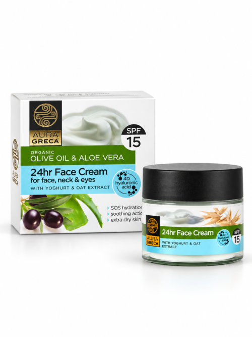 24hr Face Cream with Yoghurt & Oat Extract SPF 15 | Aura Greca