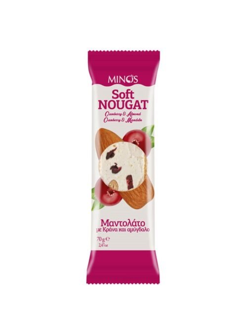 Minos Soft Nougat Cranberry & Almond 70g
