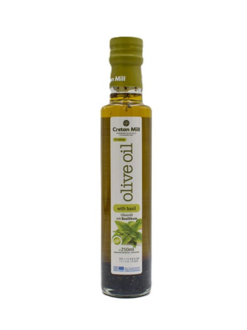 Cretan Mill Olive Oil Basil 250ml